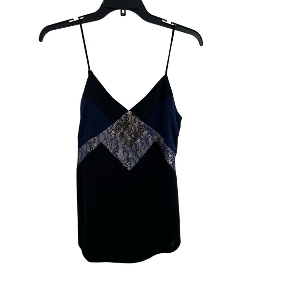 Express Blue Black Lace Detail Cami Size XS - Picture 1 of 5